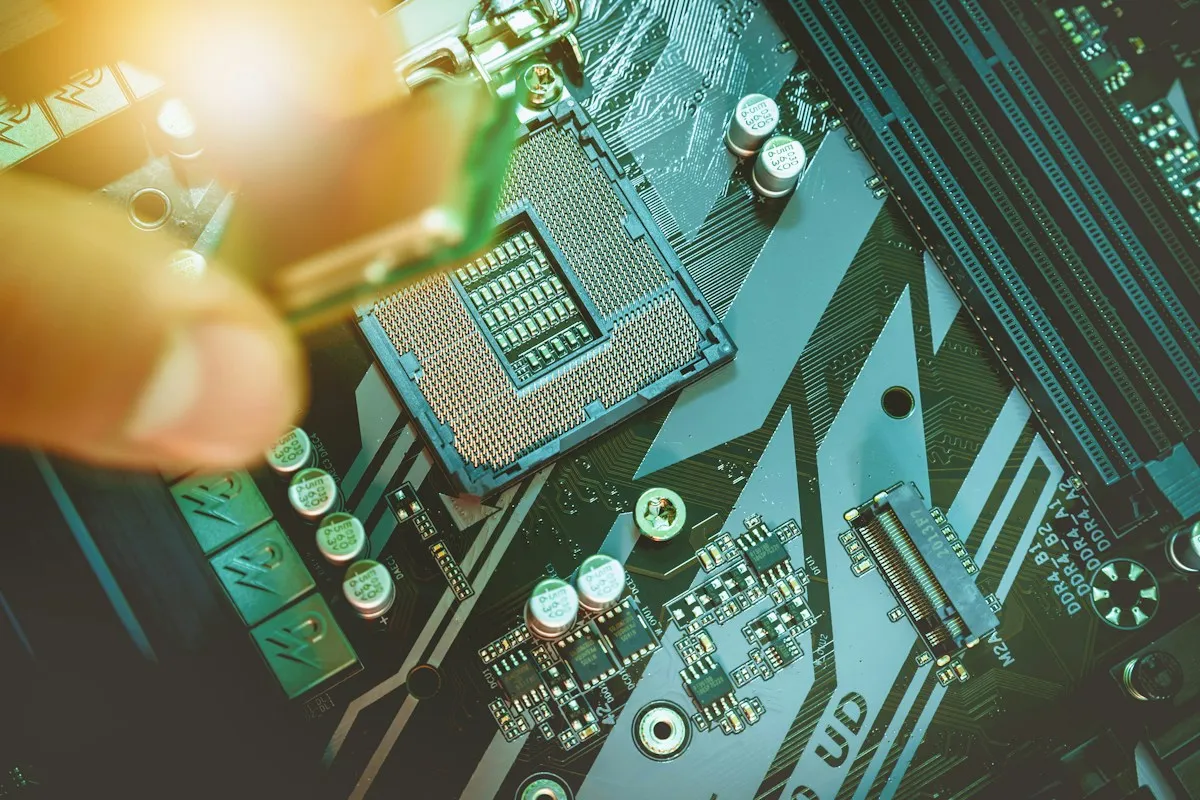 Processador numa placa-mãe de computador